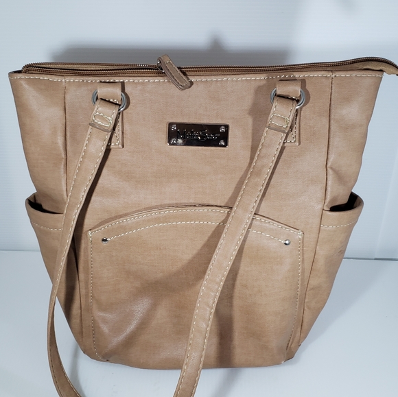 Multi Sac Beige Multi Pocket Functional Faux Leather Shoulder Bag - Picture 6 of 15